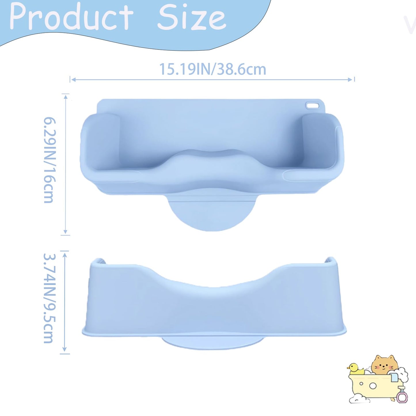 White Smoke Portable Hair Washing Station,Silicone Hair Washing Basin for Toddlers,Children & Teens,Stable Sink/Bathtub Shampoo Buddy, Attached Shampoo Brush and Baby Bath Rinse Cup(Bule)