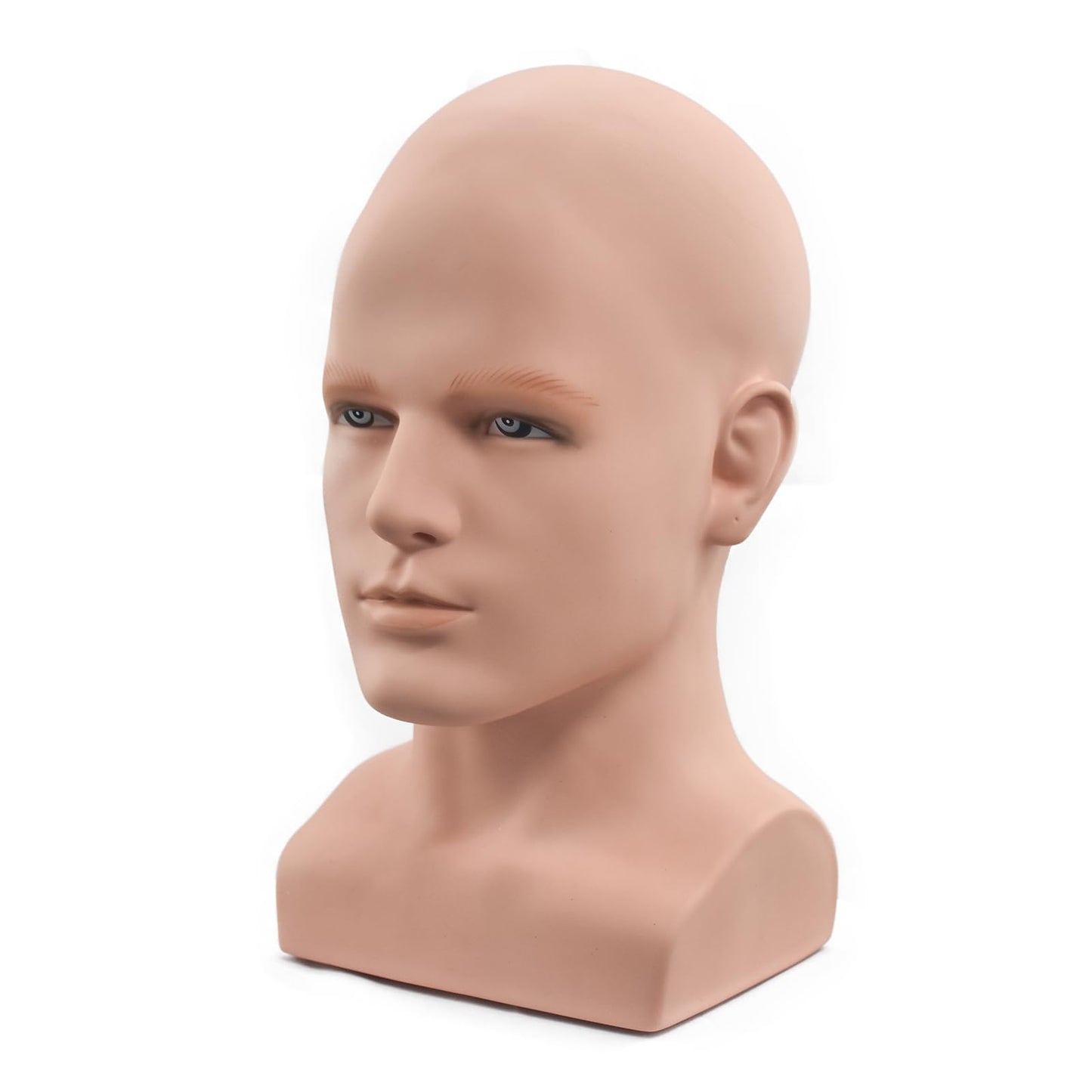 White Smoke BLTYXT PVC Male Mannequin Head Professional Manikin Training Head for Display Headphone Game Console Hats Wigs Jewellery Glasses Facemask Caps Model Head (L90FuS)
