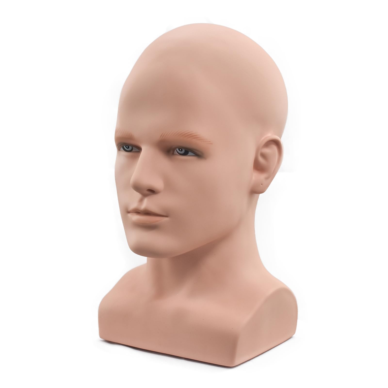 White Smoke BLTYXT PVC Male Mannequin Head Professional Manikin Training Head for Display Headphone Game Console Hats Wigs Jewellery Glasses Facemask Caps Model Head (L90FuS)
