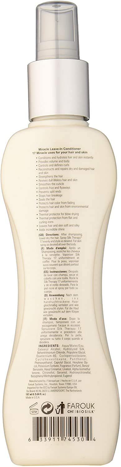 White Smoke BioSilk Silk Therapy 17 Miracle Spray Leave-In Conditioner - 2.26oz Travel Size
