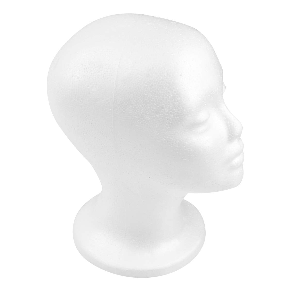 White Smoke CHIVENIDO Styrofoam Wig Head - 2PCS Female Foam Mannequin Head Stand and Holder for Style, Model and Display Hair, Hats and Hairpieces, Mask for Home, Salon and Travel