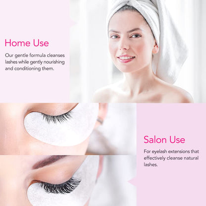 White Smoke "AuReve Eyelash Extension Cleanser Lash Shampoo Foam, Eyelid Cleanser for Makeup Remover Eyelash Care, Paraben & Sulfate Free for Salon and Home Use (Rose 600ml)"