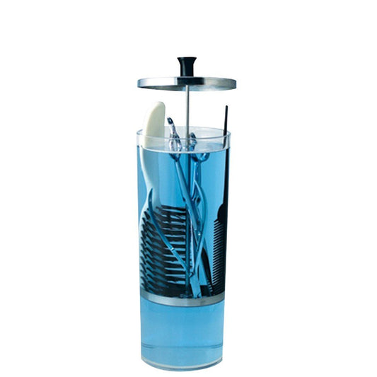 White Smoke SCALPMASTER Barber Maintenance Cleaning Acrylic Sanitizing Jar 42 oz SJ-SC550