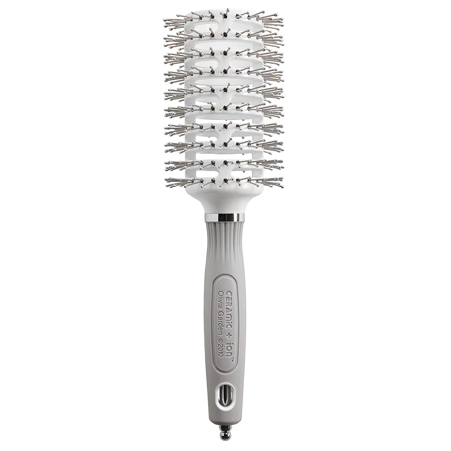 White Smoke Olivia Garden Ceramic and Ion Turbo Vent Pro Hair Brush CITVPRO-LG (Large 3 1/4")