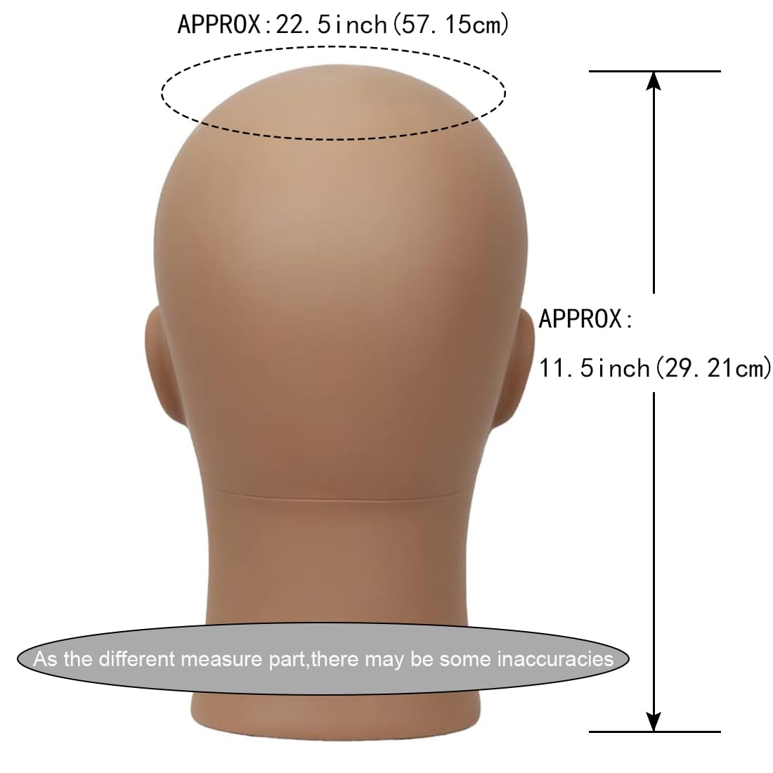 White Smoke HAIRWAY Male Mannequin Head Stand Professional Cosmetology Mannequin Head Bald Training Wigs Head Stand for Wigs Making and Display with Free T-pins (Brown)