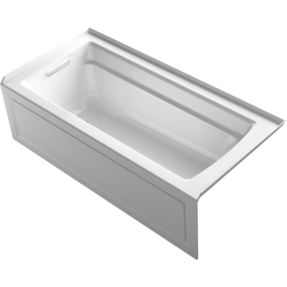 White Smoke Kohler 1948-LA-0 Archer® 66" x 32" alcove bath, left drain, White