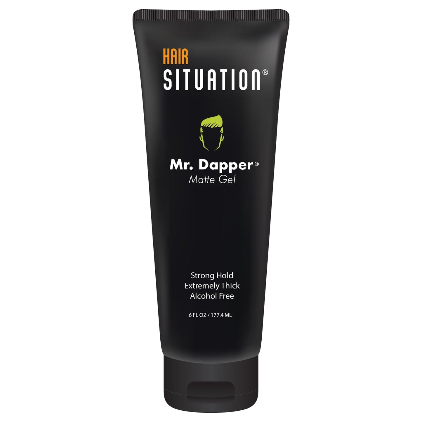 Black Hair Situation Mr. Dapper Matte Look Strong Hold Styling Hair Gel for Men, Anti-Humidity Shield, Anti-Frizz and Fly Away, Alcohol-Free, No Flake Formula Made with Vitamins to Strengthen Hair, 6 Fl Oz