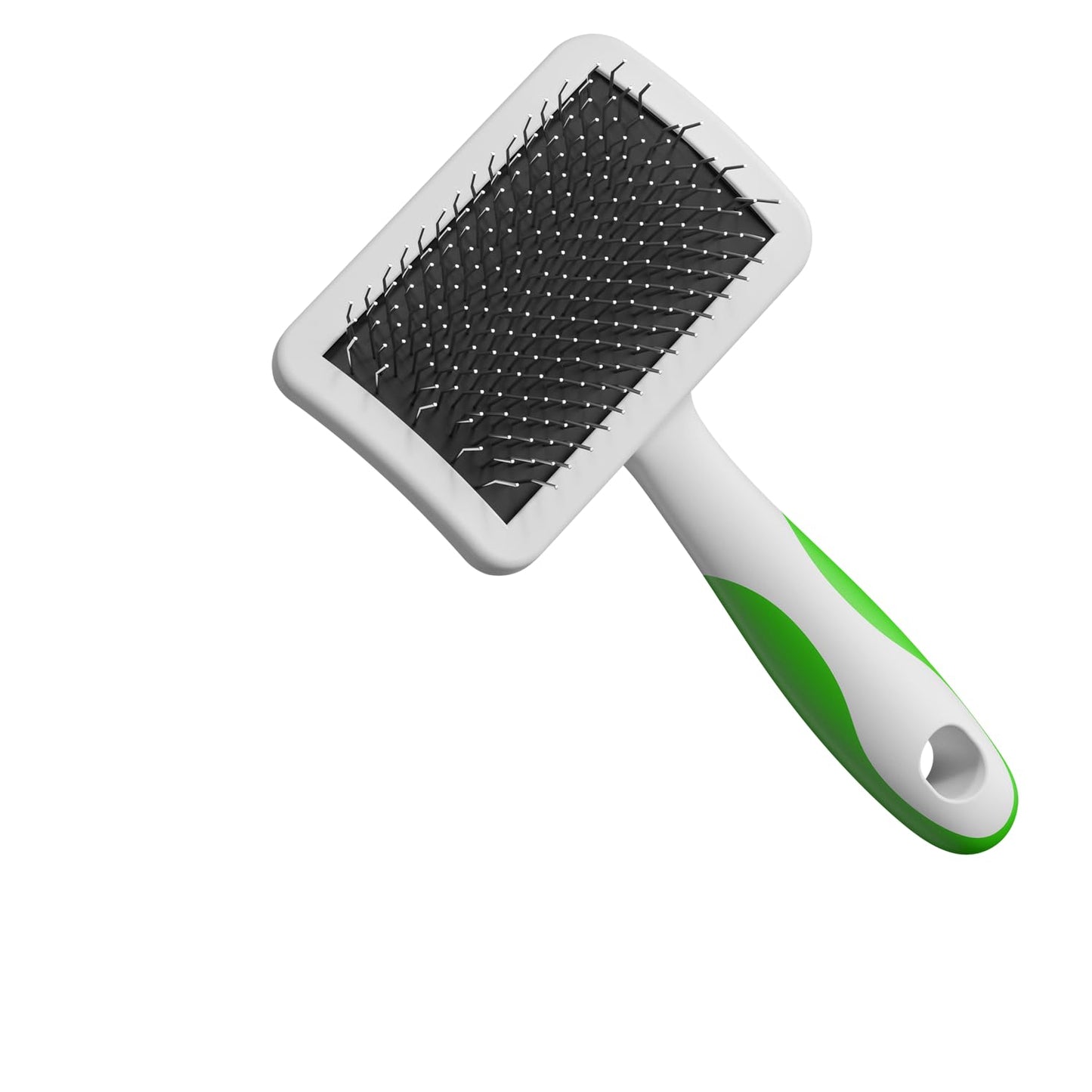 White Smoke Andis 68565 Stainless-Steel Slicker Brush for Dogs and Cats - Durable and Lightweight Grooming Tool for All Breeds and Fur Lengths, Reduces Shedding and Promotes Hair Growth - Medium, Green