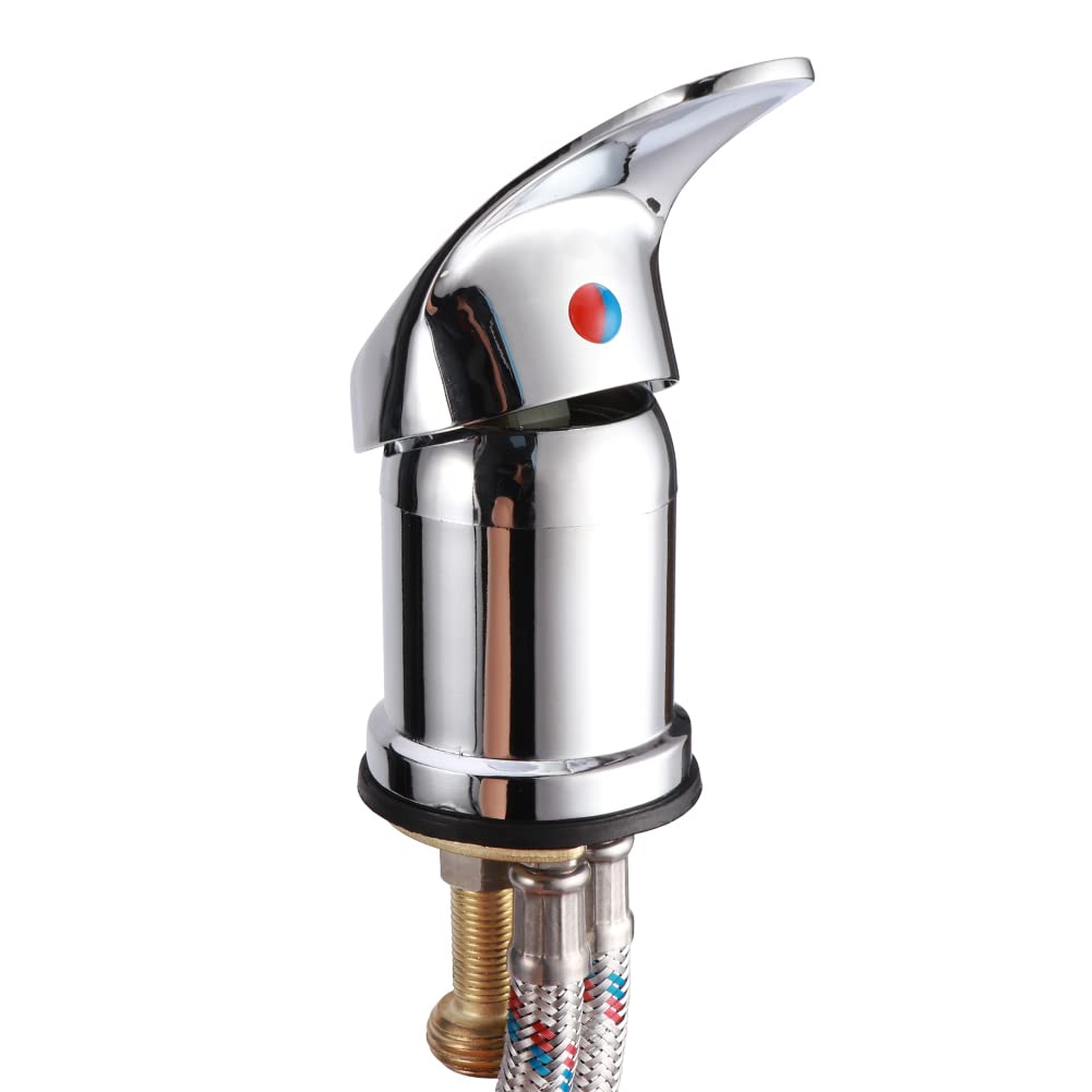 White Smoke Water Faucet Set, Professional Beauty Salon Shampoo Sink Bowl Faucet and Sprayer Kit with Spray Hose, Hair Salon Sink Faucets Sprayer Hose Replacement Set(Silver)
