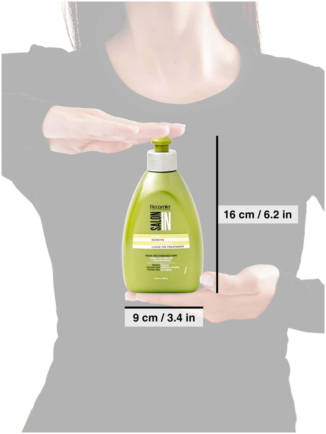 Gray Salon In by Recamier | Keratin Ultra Force Leave In Treatment | Repair & Frizz Control | 10.1 fl oz / 300 ml