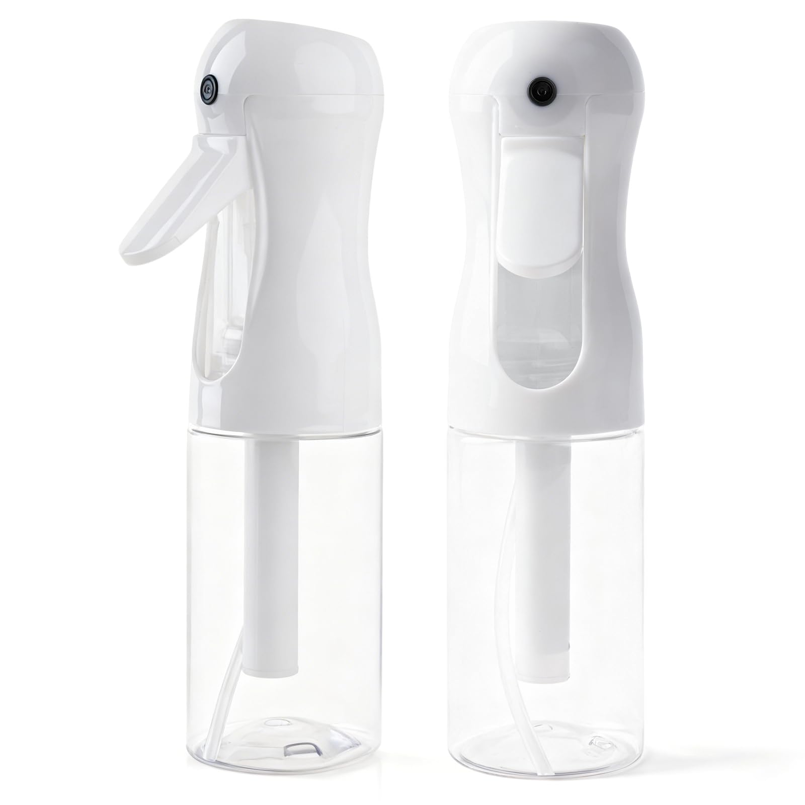 White Smoke AMOMELA 2Pcs Continuous Spray Bottle For Hair,Ultra Fine Refillable Water Mister for Hair Styling, Plants, Cleaning, Salon, Misting & Skin Care（200ml/6.8oz Clear） (200ML 2PACK)