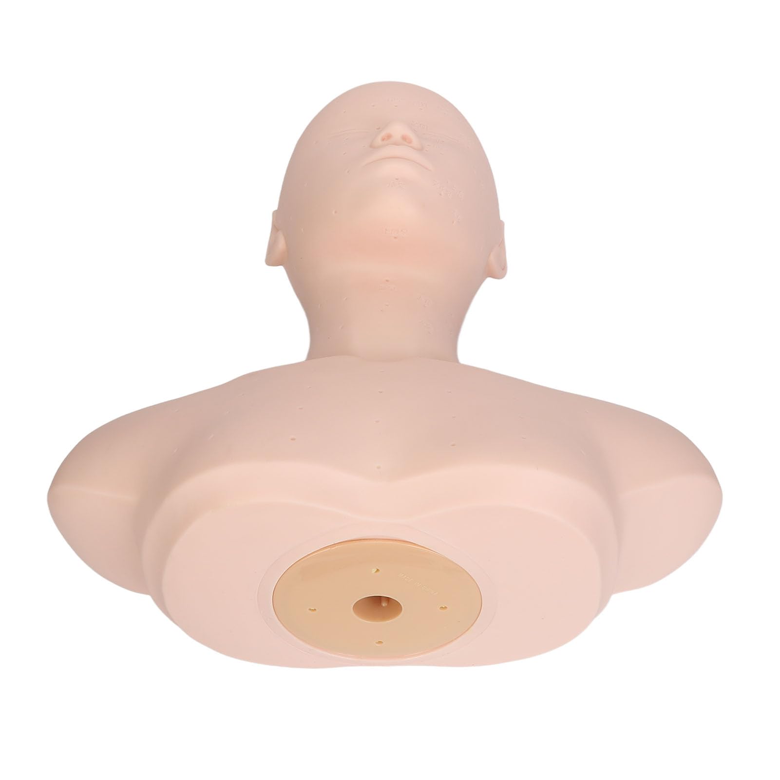 White Smoke Esthetics Mannequin Head with Shoulders, Cosmetology Mannequin Head with Acupuncture Points, Soft PVC Mannequin Head for Facials Massage, Wigs Hat Display, Makeup Practice