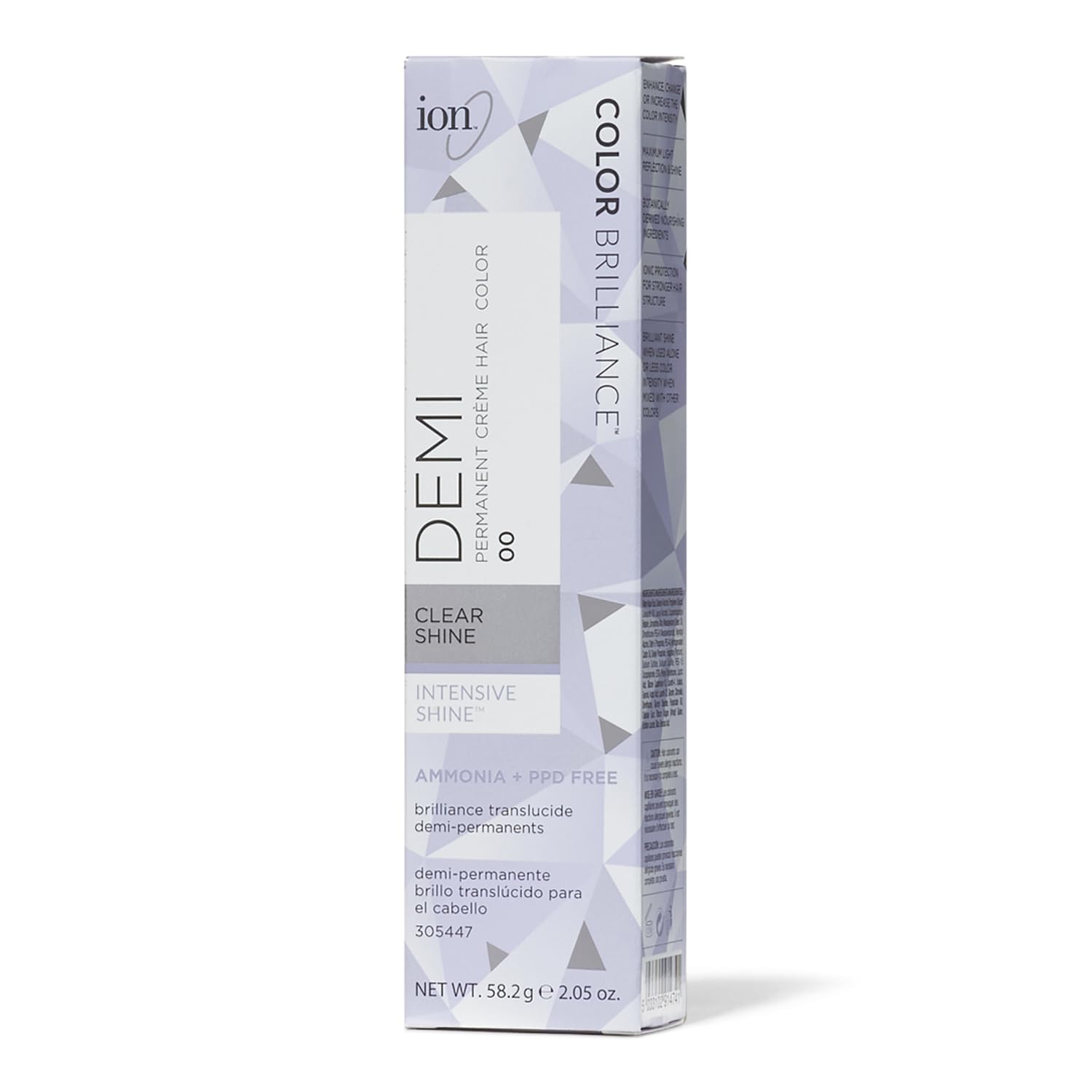 White Smoke Ion Intensive Shine 00 Clear Demi Permanent Creme Hair Color 00 Clear