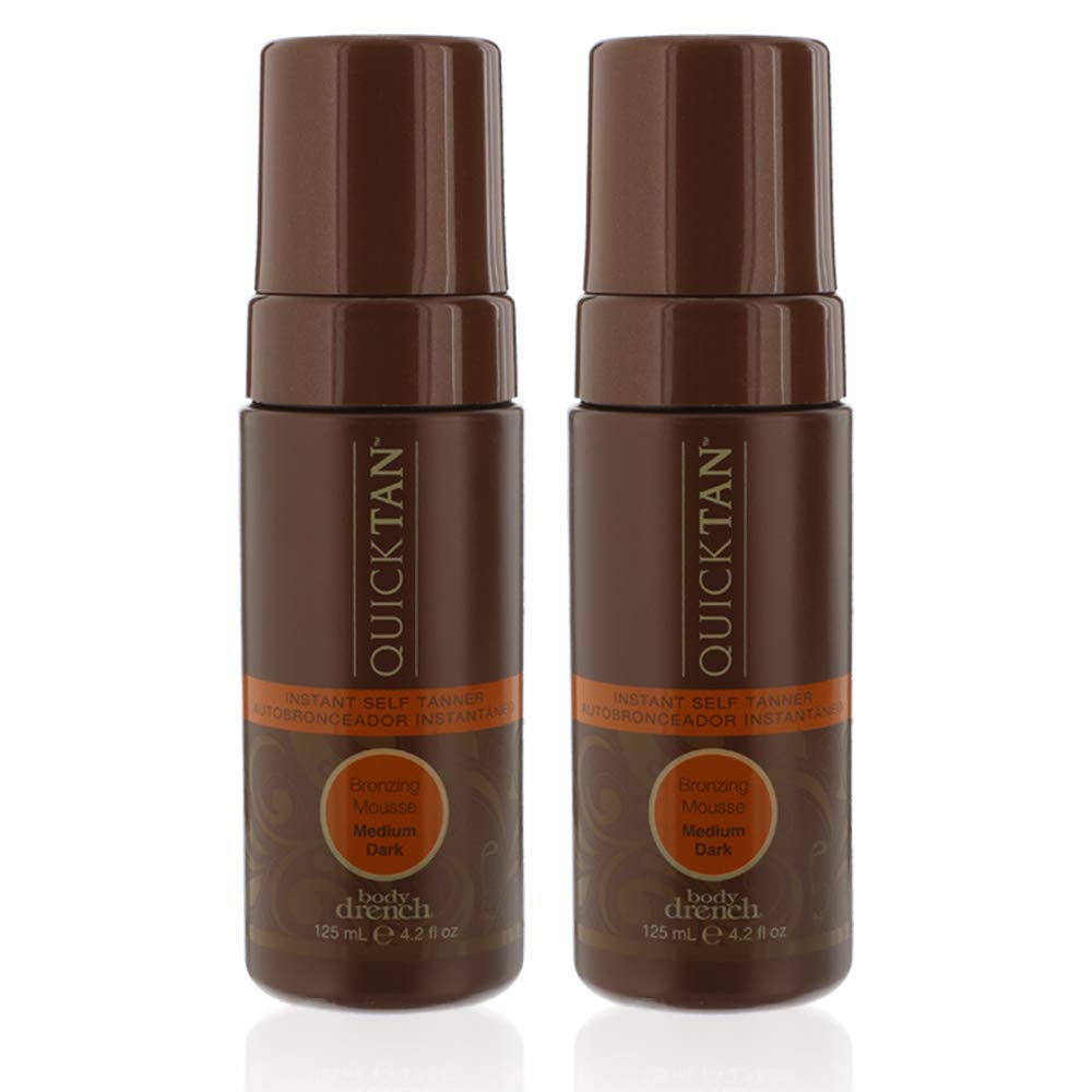 White Smoke Body Drench Quick Tan Instant Self-Tanner - Bronzing Mousse, Self Tanning Foam for Natural and Quick Sun-Kissed Tan Skin, Medium Dark, 4.2 Oz, 2-Pack