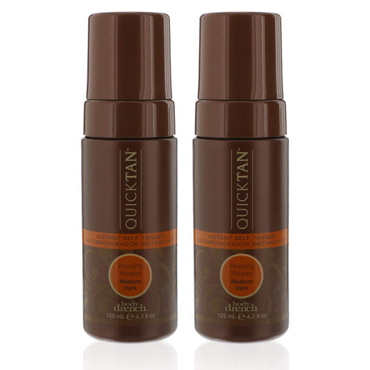 White Smoke Body Drench Quick Tan Instant Self-Tanner - Bronzing Mousse, Self Tanning Foam for Natural and Quick Sun-Kissed Tan Skin, Medium Dark, 4.2 Oz, 2-Pack