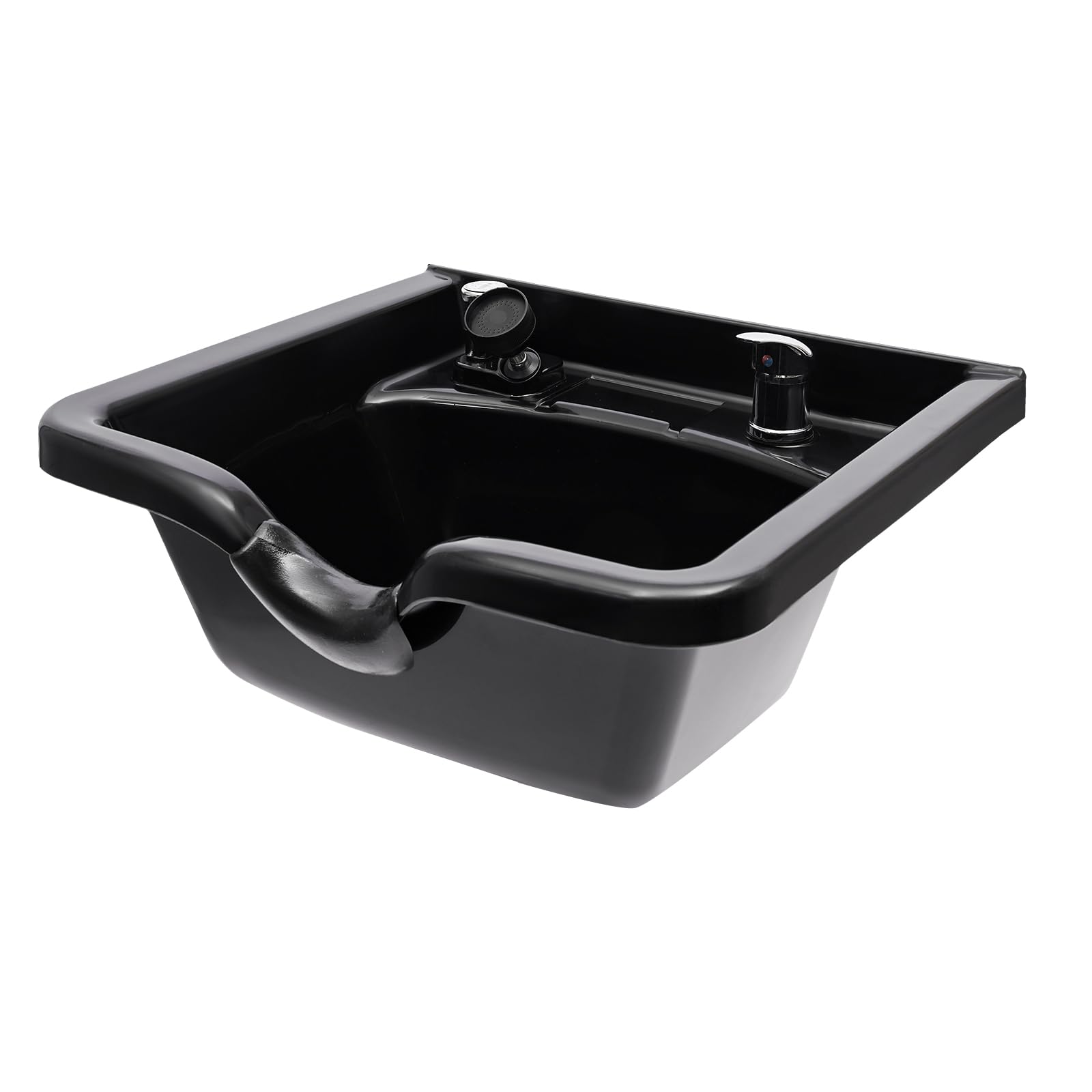White Smoke Professional Salon Shampoo Bowl, Wall Mounted Shampoo Sink, Salon and Barber Equipment Black Deep ABS Backwash Sink for Hair Stylists with All Installation Hardware
