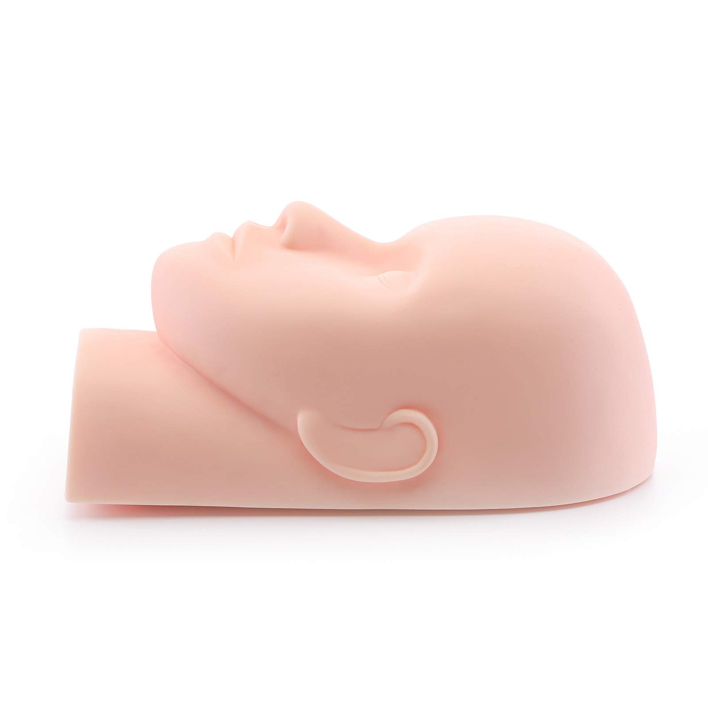Tan Foraineam 4-Pack Practice Training Head Rubber Cosmetology Mannequin Doll Face Head For Eyelashes Makeup Massage Practice