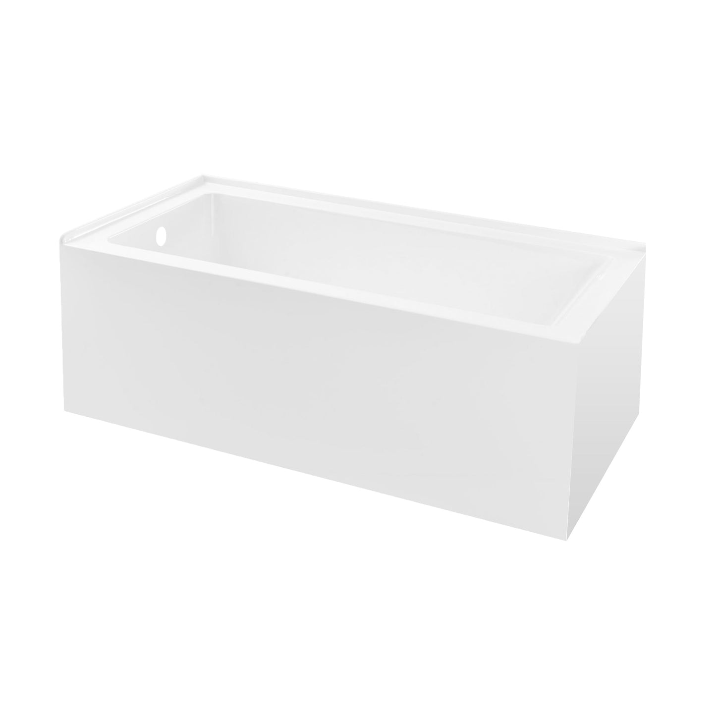 Lavender Swiss Madison Voltaire 72 x 36 Left Drain Soaking Alcove Corner Apron Bathtub in Glossy White