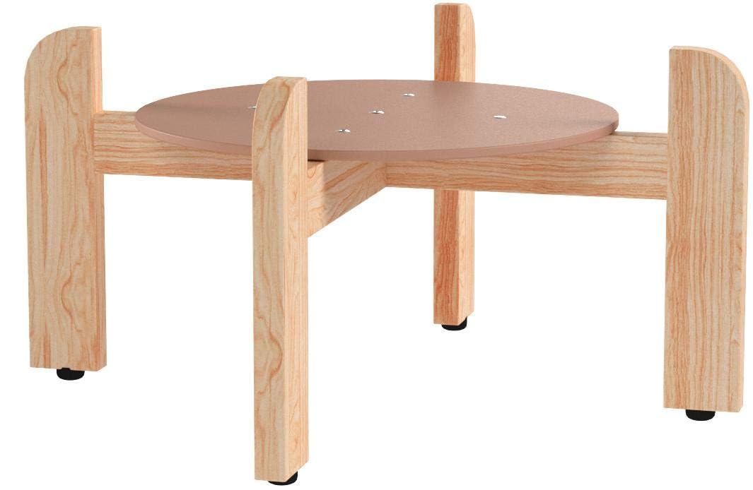 White Smoke Goldwell Counter Wood Stand - 7.5" Inch Natural Varnish