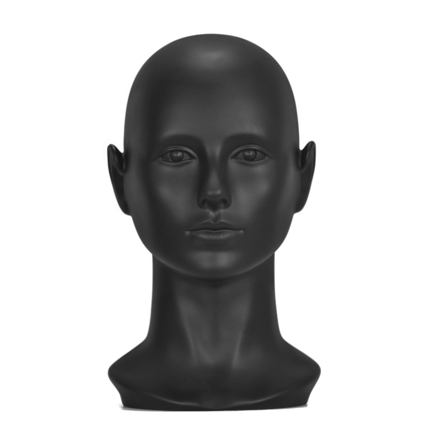 Dark Slate Gray MIAOMANZI PVC Mannequin Head White Female Manikin Dummy Stand Model Display Hat Scarf Wigs Hair Glasses Hat Beauty Styling Tool (Matte black)