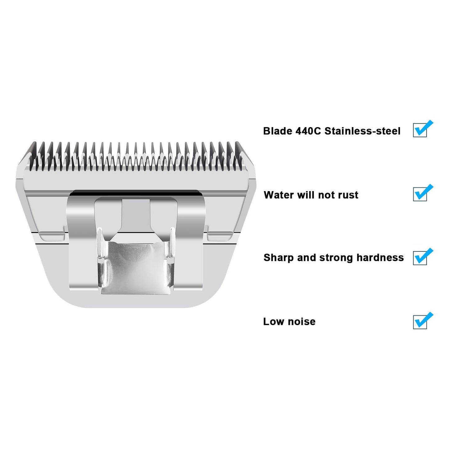 White Smoke Newbulu 5FW Dog Grooming Wide Blade,Detachable Pet Dog Grooming Blades,Compatible with Andis,Oster A5,Wahl km10 Clippers.Cutting Length 1/4 in(6.3mm)