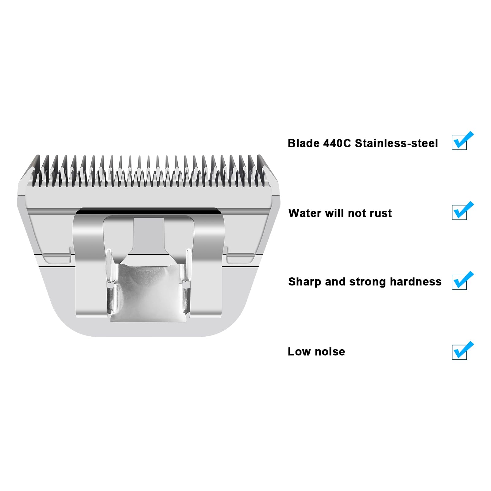 White Smoke Newbulu 5FW Dog Grooming Wide Blade,Detachable Pet Dog Grooming Blades,Compatible with Andis,Oster A5,Wahl km10 Clippers.Cutting Length 1/4 in(6.3mm)
