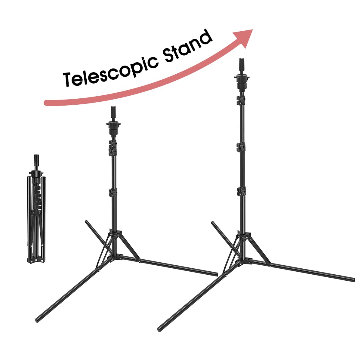 White Smoke LNASI Mannequin Head Stand, Upgrade Foldable Wig Stand Tripod for Cosmetology Hairdressing Training, Metal Adjustable Wig Head Stand with Wig Caps, T-Pins, Comb, Hair Clips