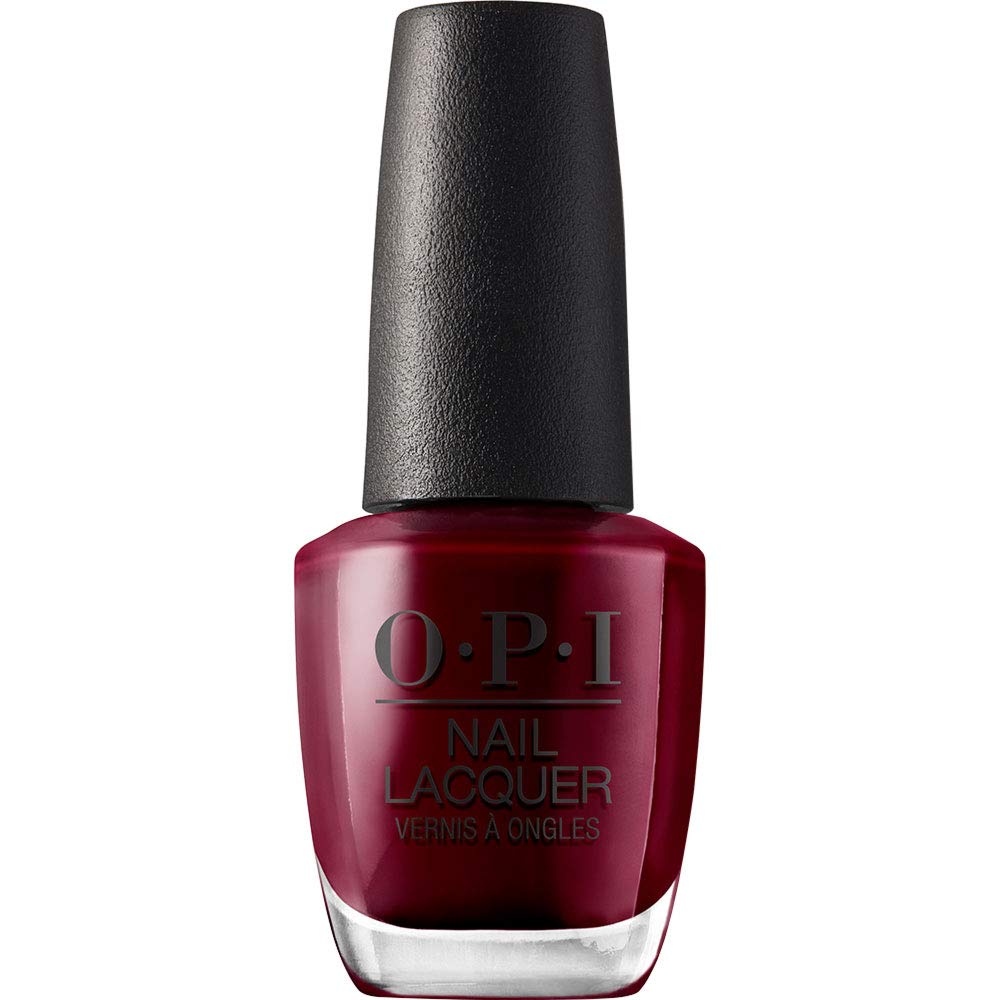 White Smoke OPI Nail Lacquer Malaga Wine | Opaque Dark Red Crème Chip Resistant Nail Polish | Fast Drying, Streak Free