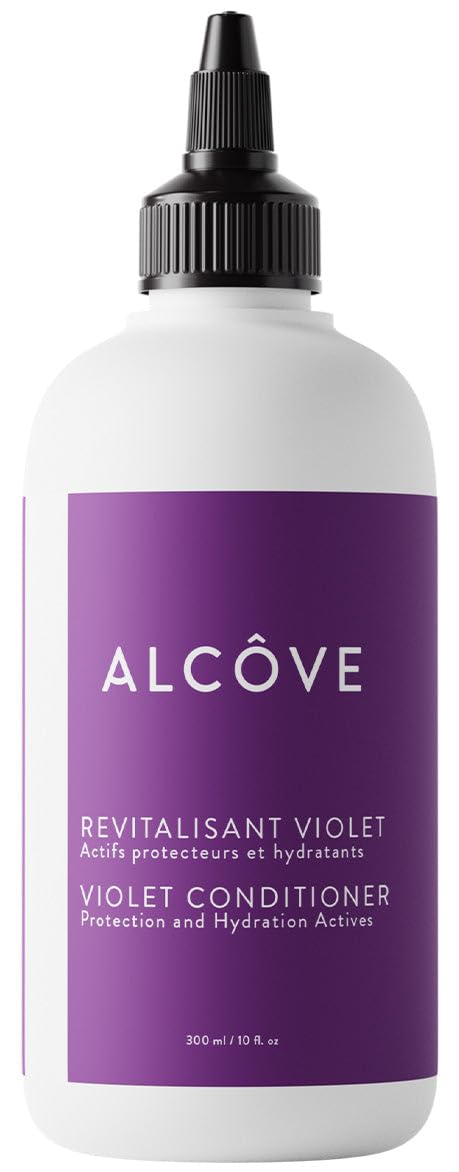 White Smoke Alcôve - Violet Conditioner - Blonde Hair - Colored Hair - Neutralize Yellow and Brassy Tones - Anti-frizz - Hydrate - Strengthen - With Argan Oil and Mango Extract - Color-Safe - Sulfate-Free - 10oz