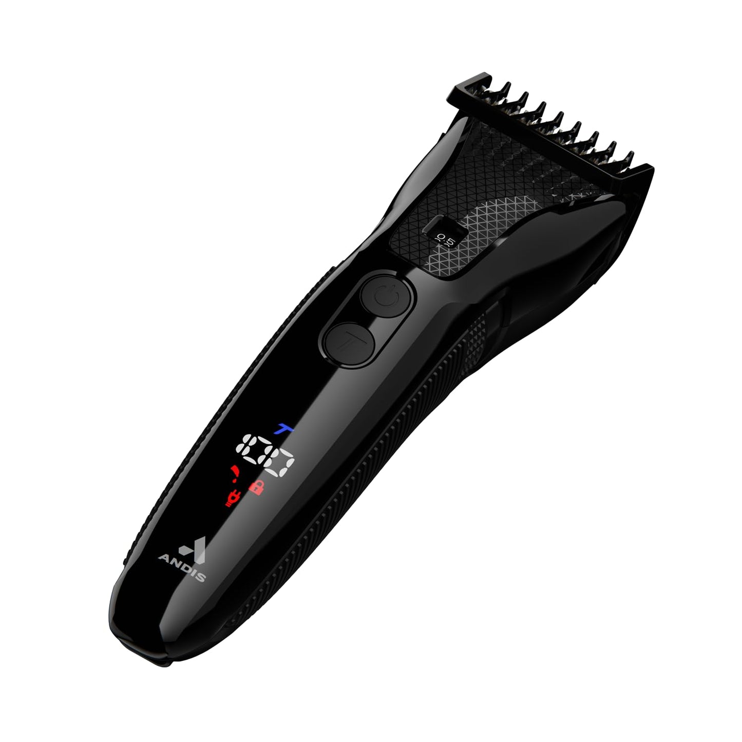 White Smoke Andis Explorer Waterproof Beard & Body Trimmer: Precision Cutting, Advanced Features, and Long-Lasting Power, Lithium Ion Battery, 4 Function Display, Ceramic Cutter, Turbo Mode, Black, 562066