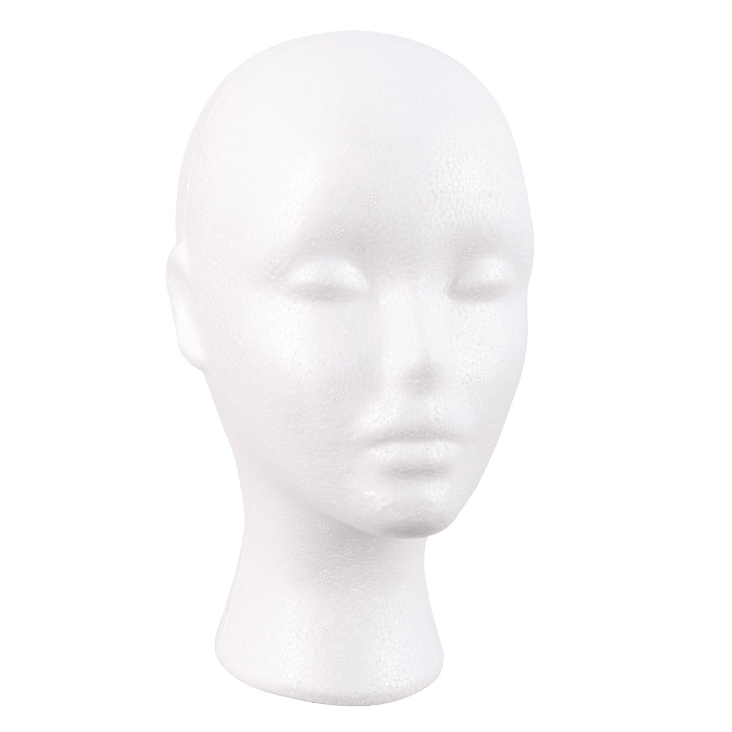 White Smoke MapofBeauty Styrofoam Foam Mannequin Head Stand Wigs Display Styling Hat Storage Lightweight DIY Wig Head (White)