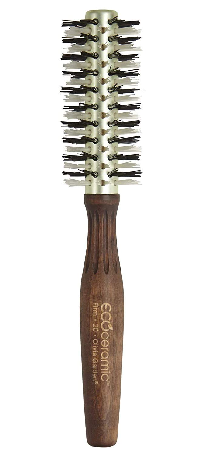 White Smoke Olivia Garden Ecoceramic Firm Bristles Round Thermal Hair Brush (1 3/4")