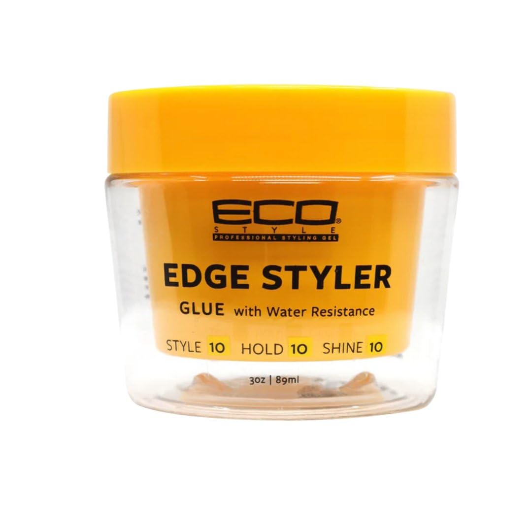 Orange Eco Style Glue Pomade – Water-Resistant Strong Hold Hair Pomade for Styling & Edge Control, 3 oz
