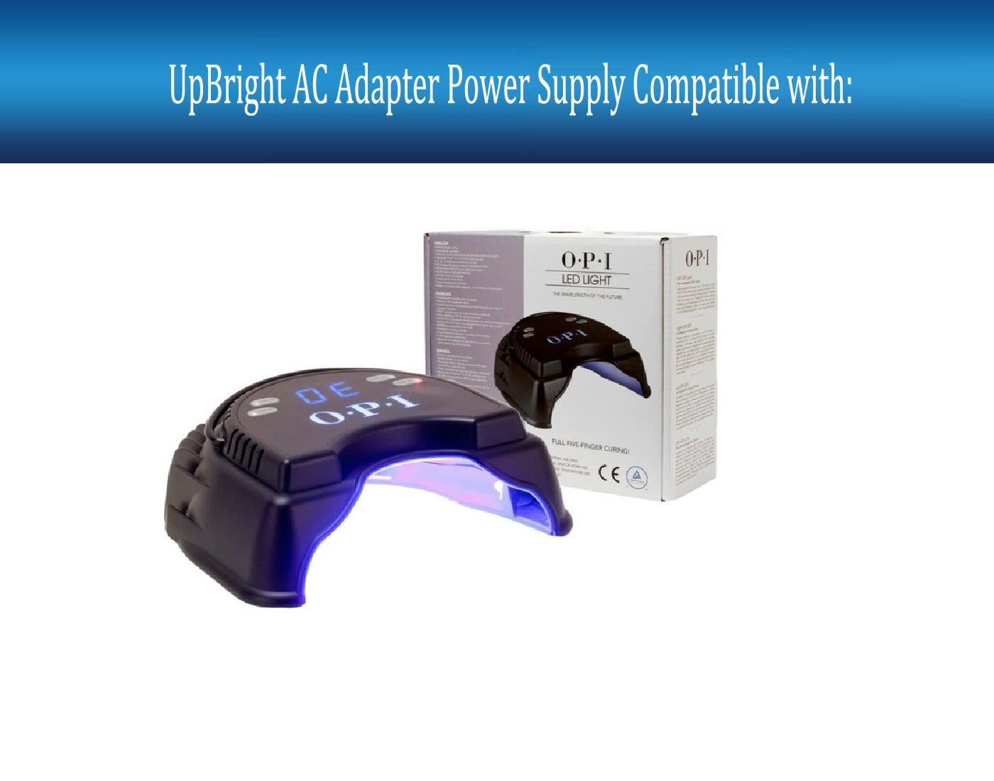 White Smoke UpBright 30V AC/DC Adapter Compatible with OPI GC900 O.P.I GC 900 LiteBox OPI Lamp LED-58W29V2A LED-1000 PS 1065-300T2B200 PA1065-300T2B200 30sec LED-36W29V2A 29V 30VDC 1.5A 2A Power Supply Charger