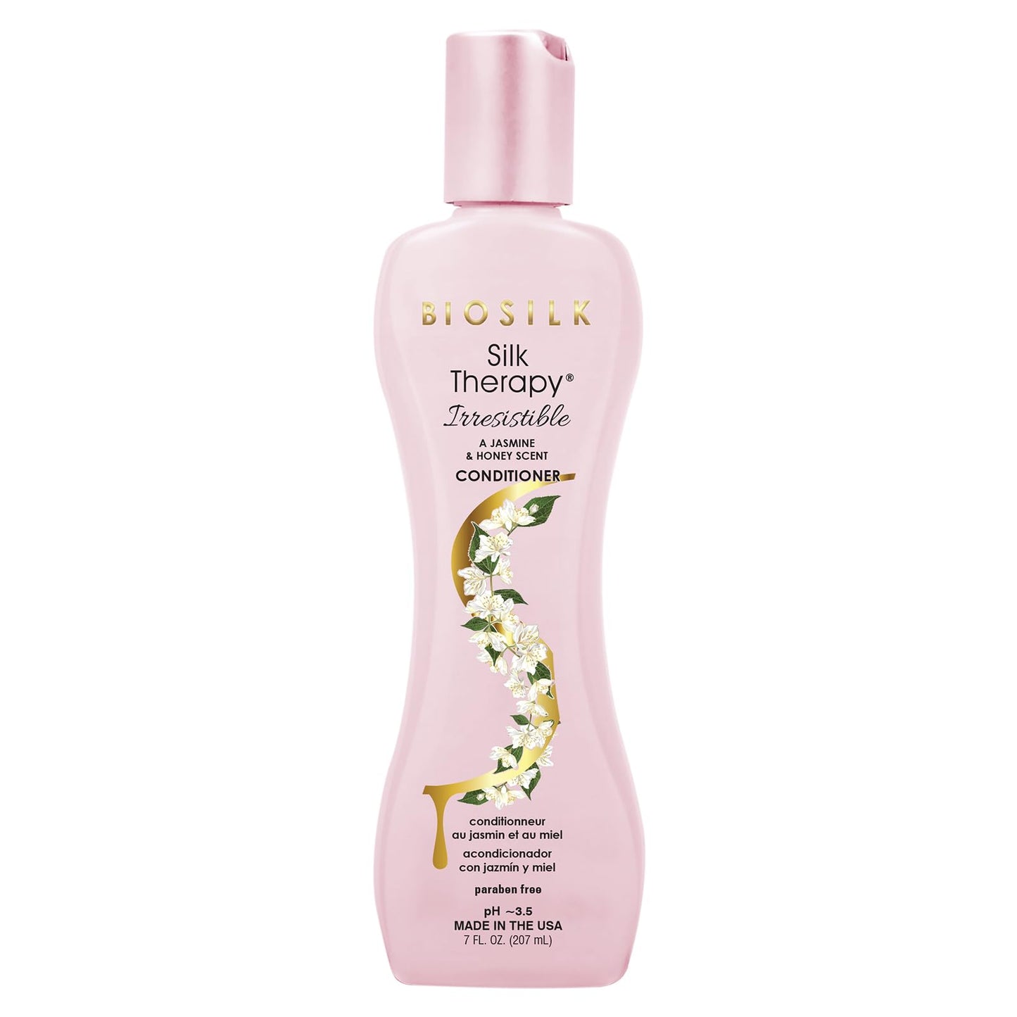 White Smoke BioSilk Irresistible Collection Silk Therapy Conditioner, Moisturizes & Conditions Hair, Jasmine & Honey Scent, Sulfate, Paraben, & Cruelty-Free, 7 Oz