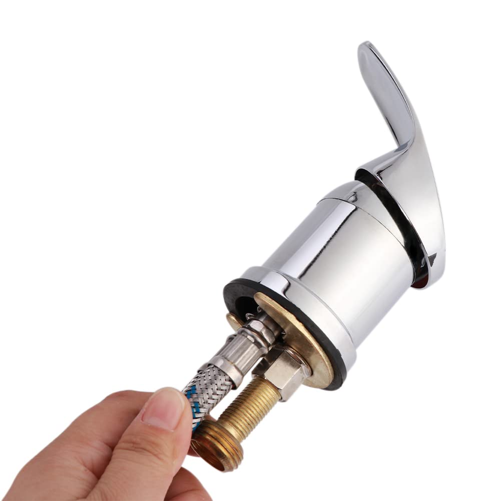 White Smoke Water Faucet Set, Professional Beauty Salon Shampoo Sink Bowl Faucet and Sprayer Kit with Spray Hose, Hair Salon Sink Faucets Sprayer Hose Replacement Set(Silver)