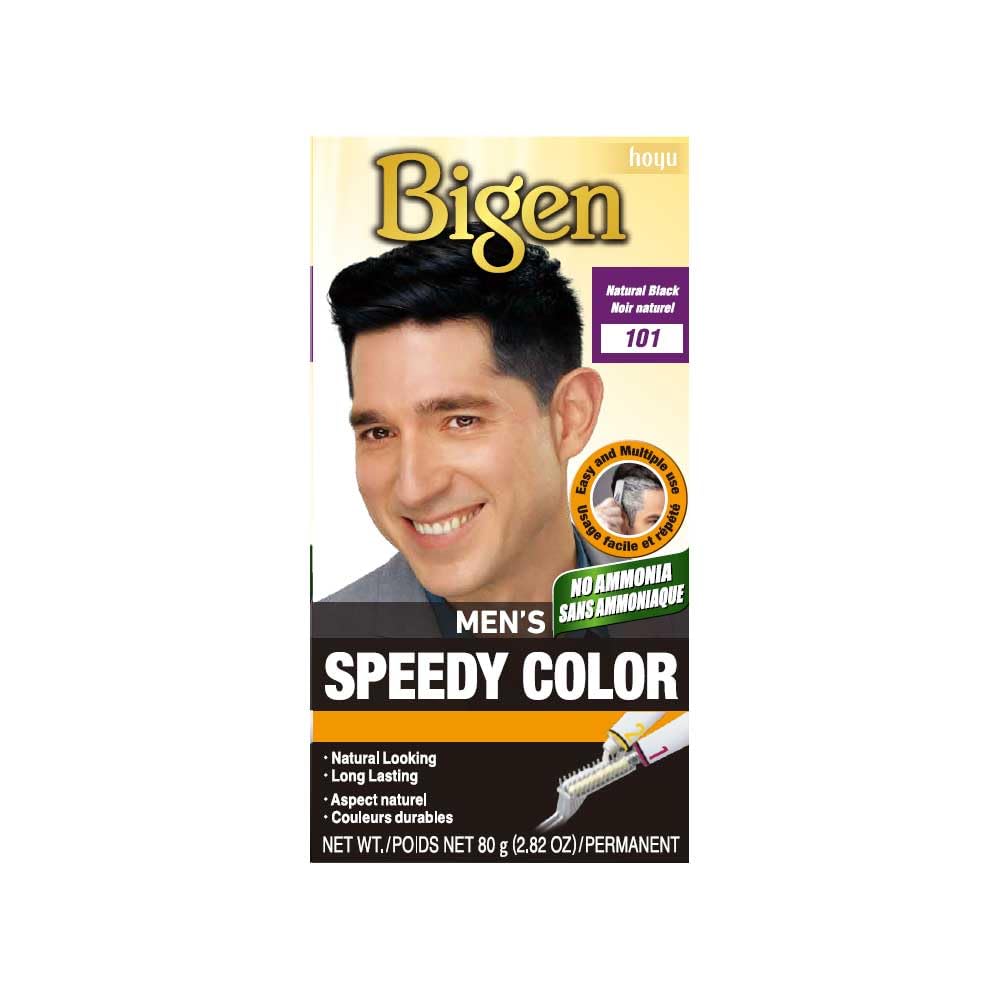 Black Bigen Men’s Speedy Color 101 Natural Black - 3 Pack