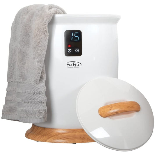 White Smoke ForPro Professional Collection Luxury Towel Warmer, Extra Large Bucket-Style Hot Towel Warmer with Auto Shut Off, 4 Timer Settings for Home and Bathroom, White