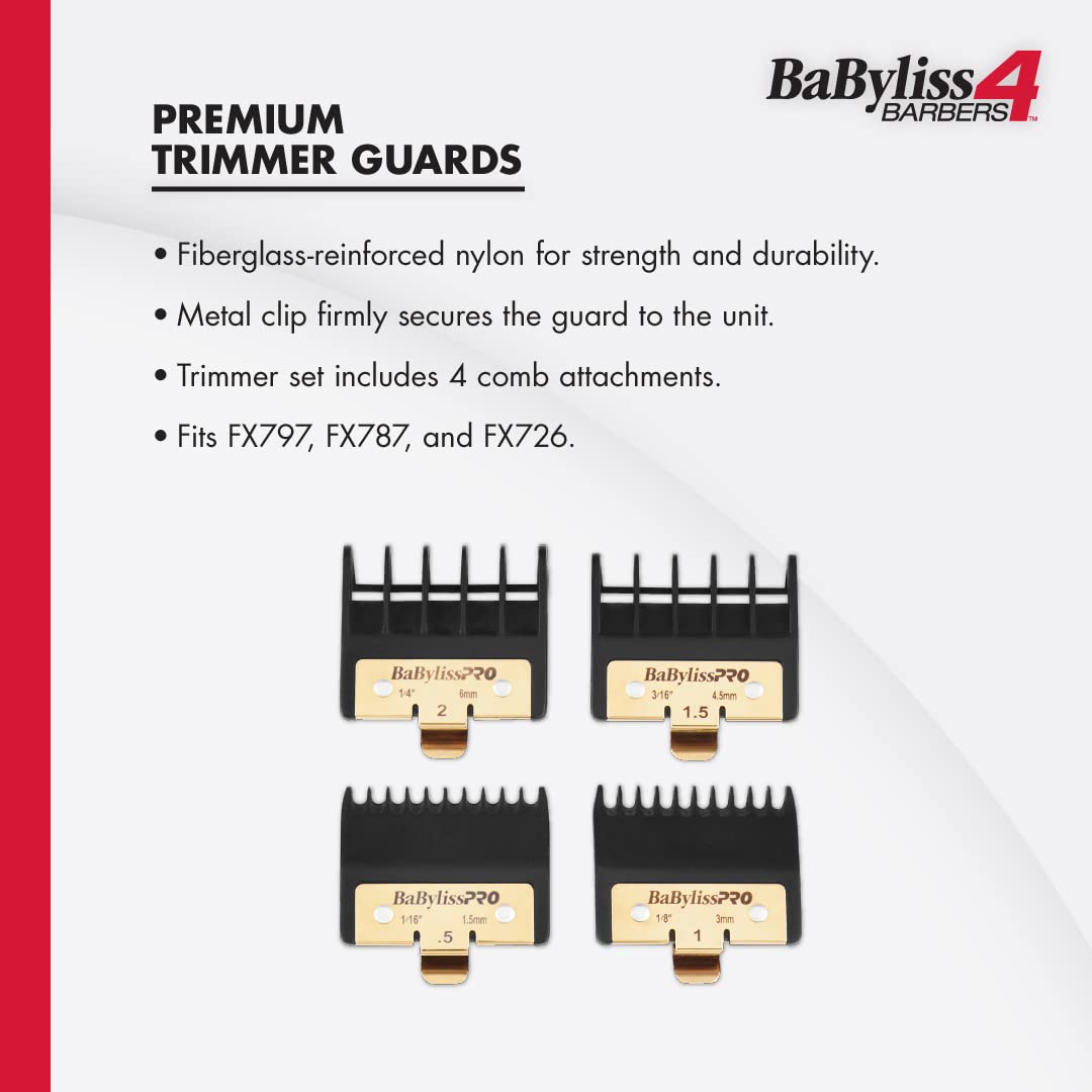 White Smoke BaBylissPRO Premium Trimmer Guards for FX797,FX787, FX726