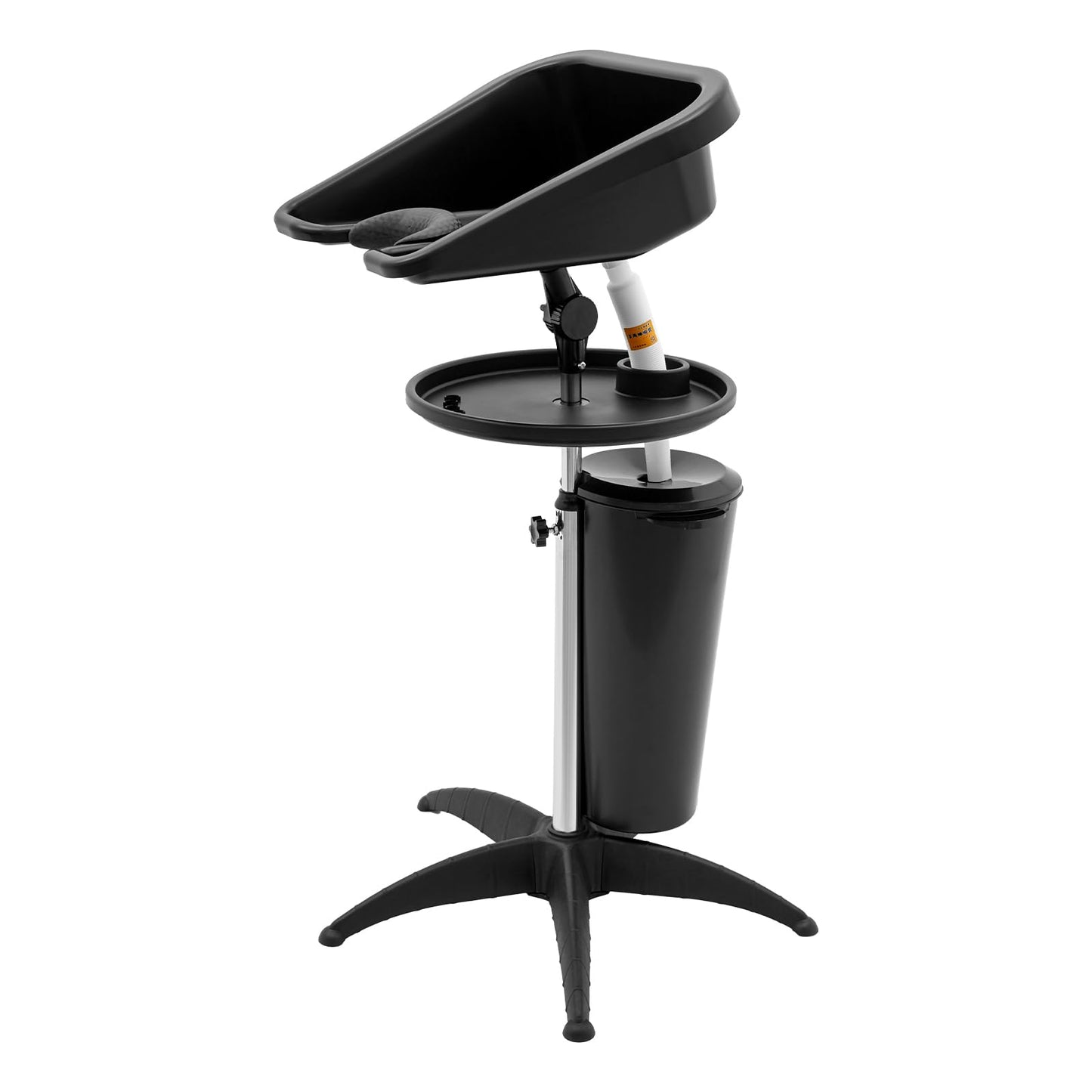 White Smoke NEATOOM Portable Shampoo Bowl Unit Shampoo Bowl Salon Deep Shampoo Basin Sink for Washing Hair with Bucket Massage Brush Neck Rest Height Adjustable Barber and Stylist Hair Washing Station