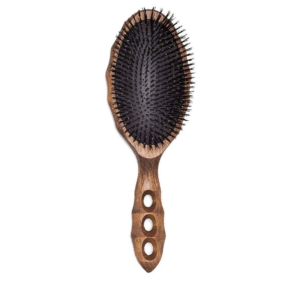 White Smoke YS Park Hair Brush - Tortoise - Wood Air Vent Cushion Hair Gloss Flat Eco Styler Brush YS-120CS1