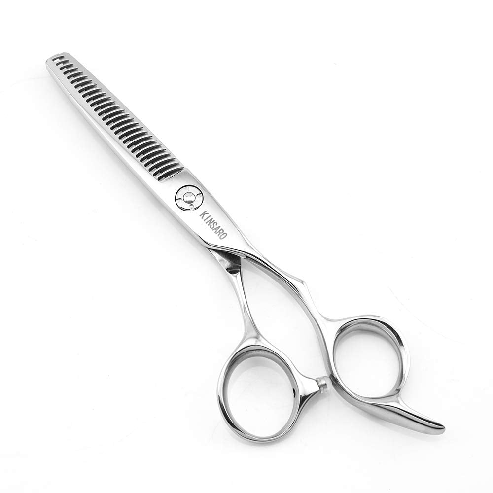 White Smoke Hair Thinning Scissors 5.75 Inch Hair Shears Professional Barber Scissors Sharp Hair Thinning Shears Convex Razor Edge 440c KINSARO for Hairdresser Barbershop or Home Use