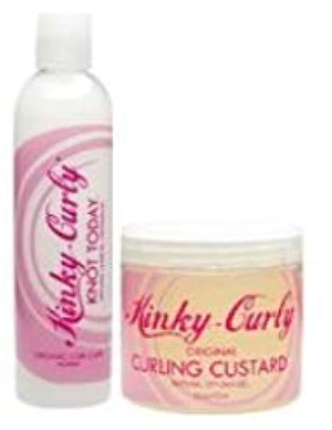 White Smoke Kinky Curly Knot Today Leave In Conditioner/Detangler 8 oz + Curl Custard Gel 8 oz