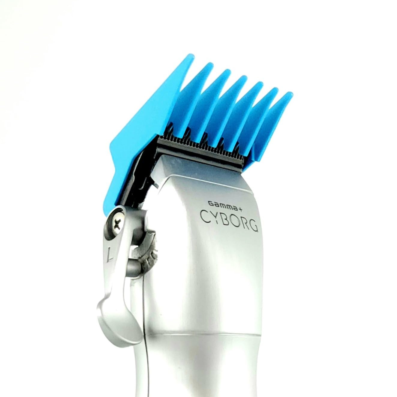 White Smoke GAMMA+ Professional Dub Magnetic Hair Clipper Guards from 1/16 to 3/4 (Cyan Blue 4-PK)