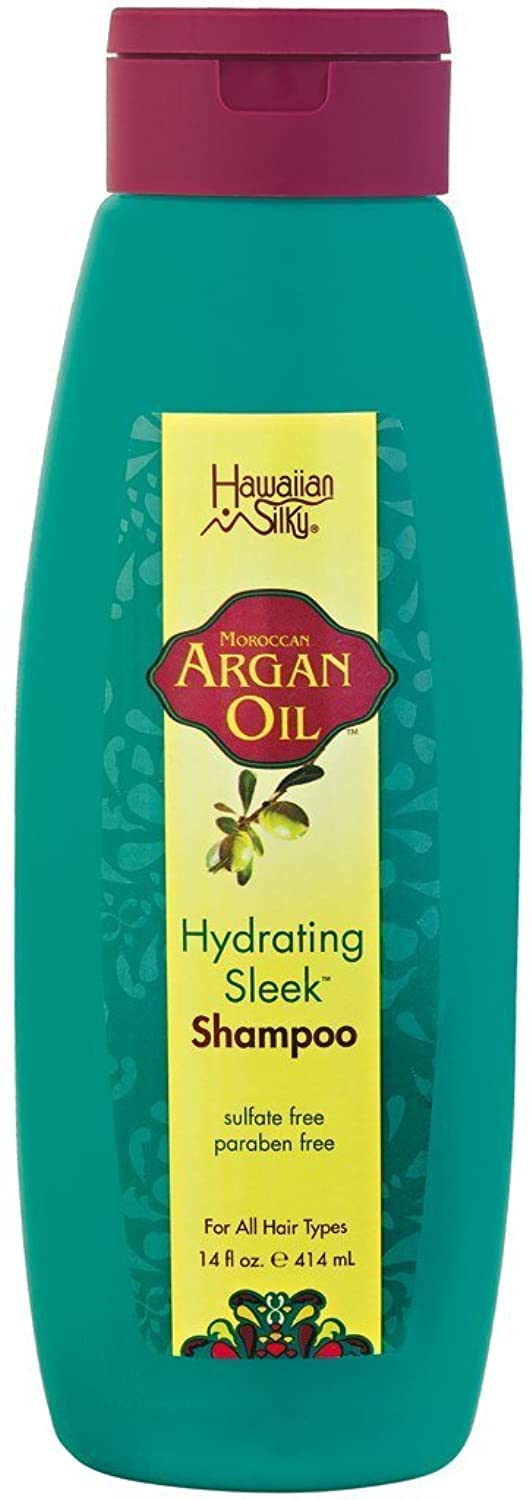 Dark Cyan Hawaiian Silky Argan Oil Hydrating Sleek Shampoo, 14 Ounce