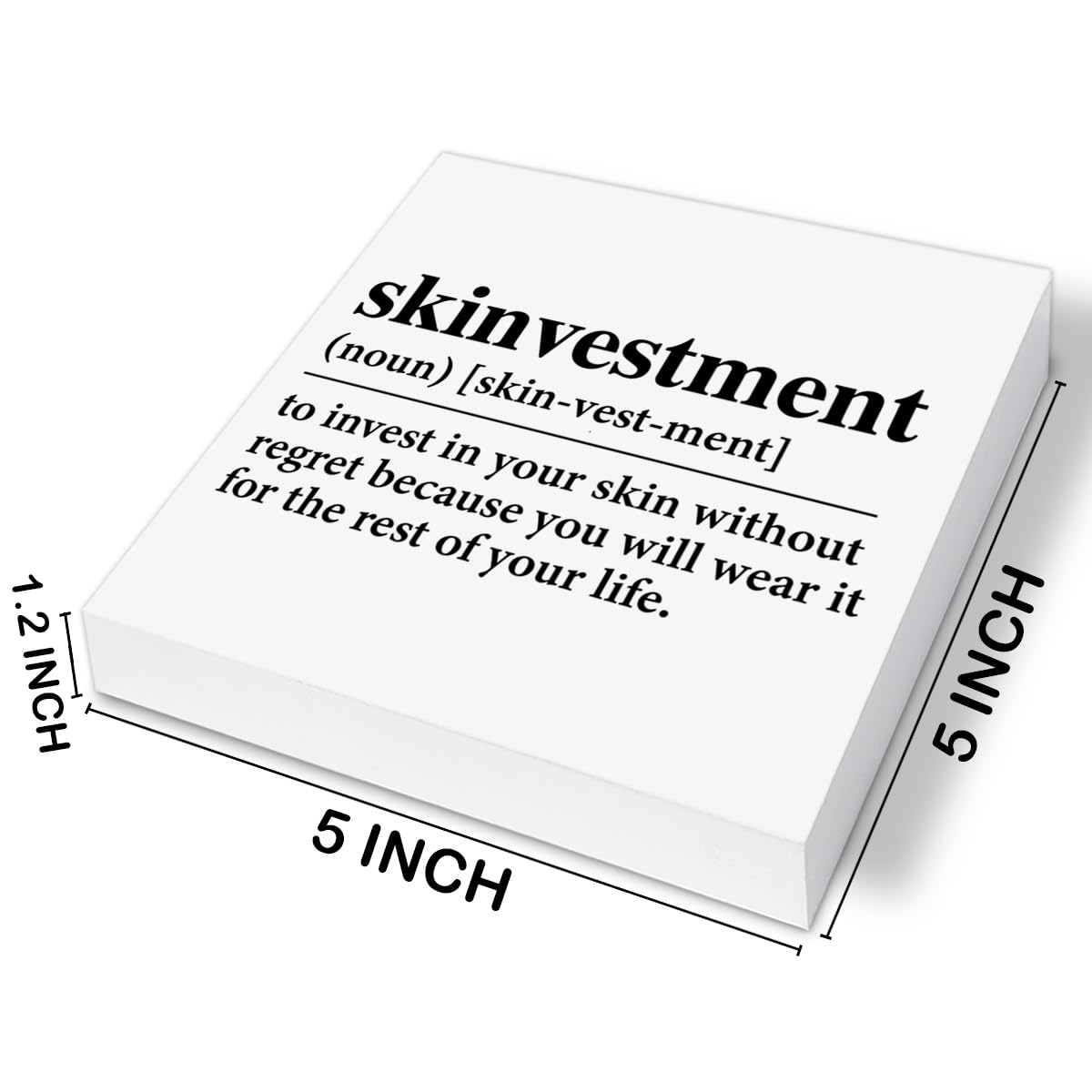 White Smoke Skin Care Sign Spa Decor Self Care Skinvestment Wood Block Sign Massage Beauty Room Salon Decoration Gifts for Esthetician Beautician Beauty Artist