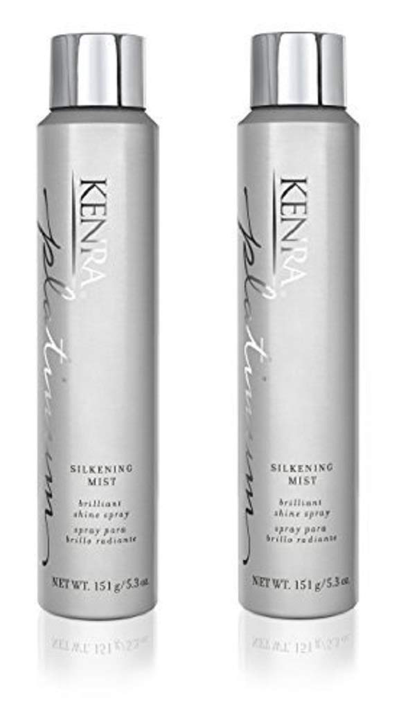 White Smoke Kenra Platinum Silkening Mist 50% | Brilliant Shine Spray | Smooths Flyaways, Detangles and Tames Frizz | Humidity Protection | All Hair Types | 5.3 oz (2-Pack)