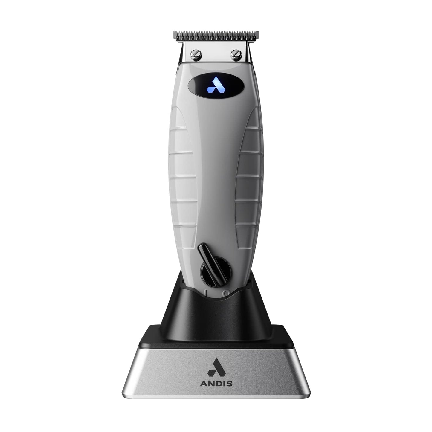 White Smoke Andis 74055 Professional Corded/Cordless Hair & Beard Trimmer, Zero Gapped, Close Cutting Carbon Steel T-Outliner Blade, Grey