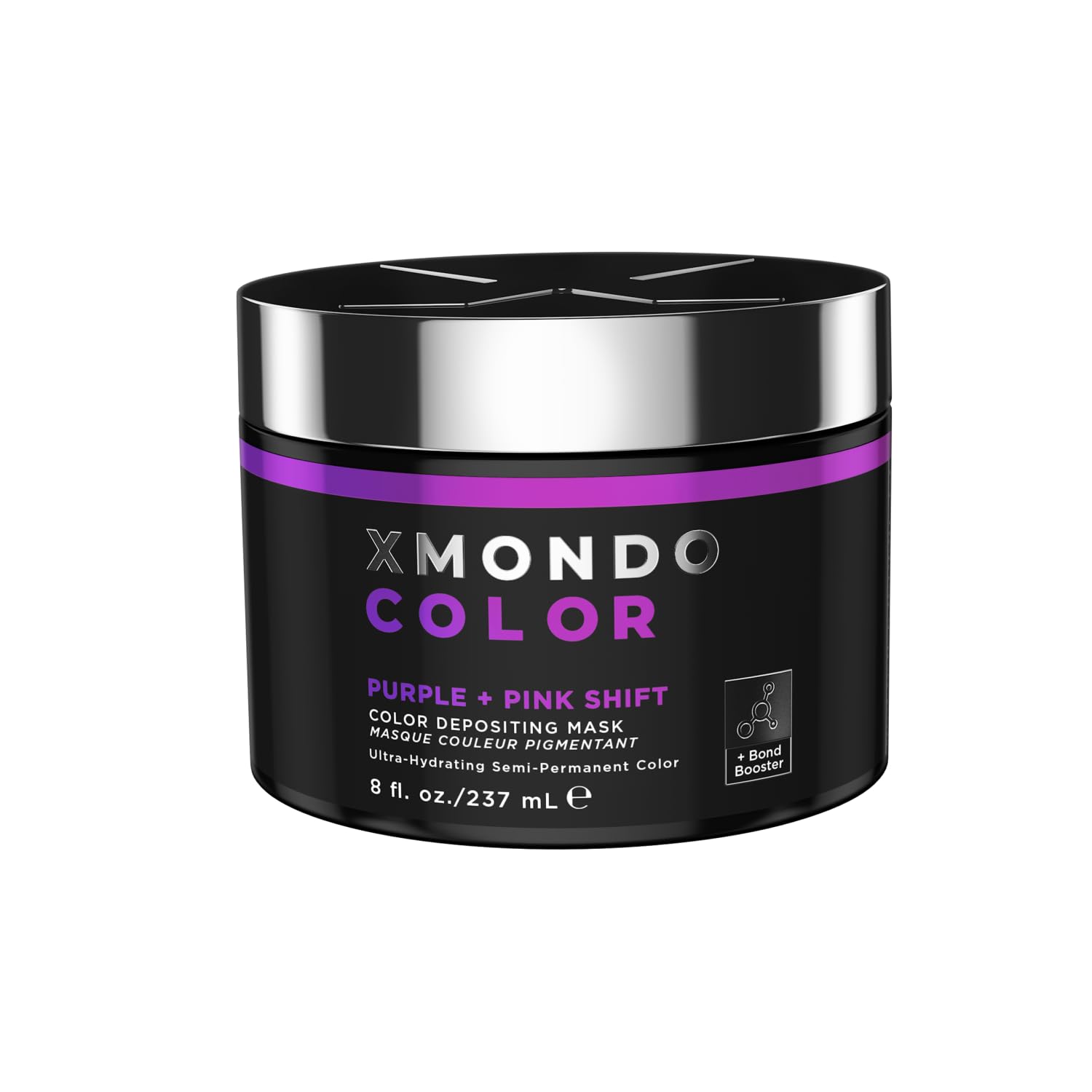 Black XMONDO Color Purple + Pink Shade Shift Mask – Semi-Permanent Dye with Bond Booster & Hyaluronic Acid, 8 oz