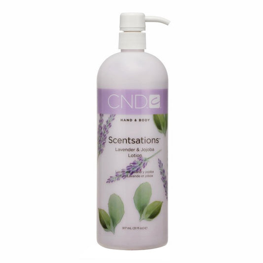 White Smoke CND Scentsations Hand & Body Lotion, Deep Moisturizing and Hydrating Formula for Dry Damaged Skin, Dermatologically Tested, Lavender & Jojoba, 33 fl oz.